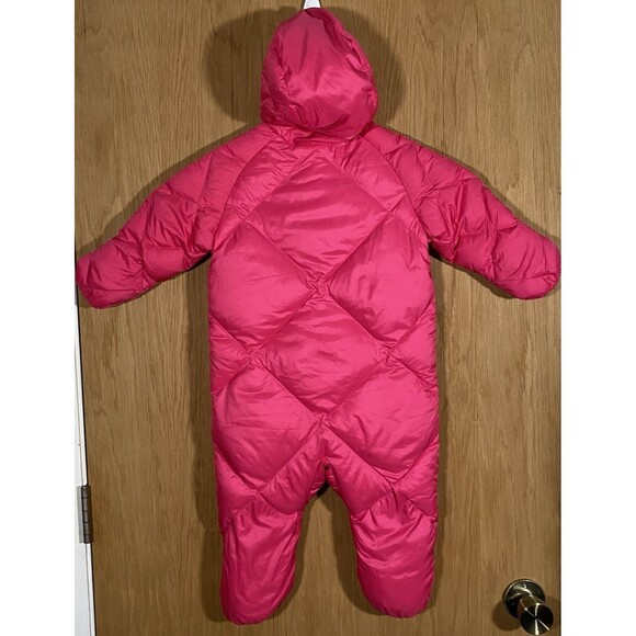 Rei One Piece Snow Suit Bunting Girls 18M Goose Down Hooded Full Zip Pink - Picture 2 of 7